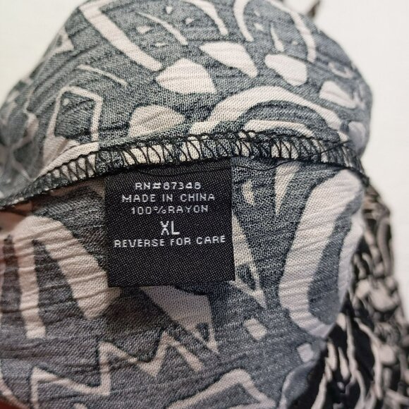 Robert Louis Pants Wide Leg Womens Abstract Print Palazzo Size Xl Black White - Picture 5 of 8